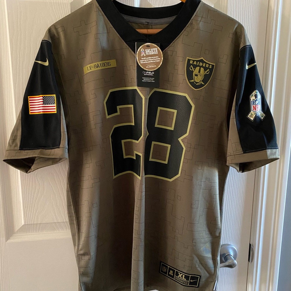 Las Vegas Raiders Josh Jacobs Nike Olive 2021 Youth XL fits Like Small Adult